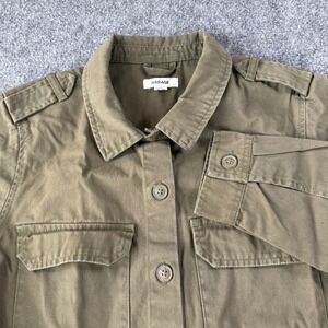 Garage Utility Shirt Jacket Shacket Womens M Olive Cotton Twill Pockets Gorpcore